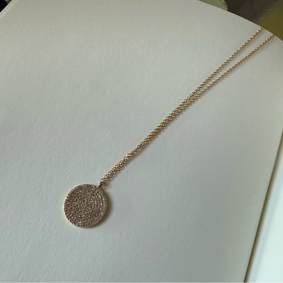 14k gold boutique ROUND DIAMOND NECKLACE - Picture 3 of 6